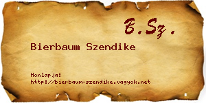 Bierbaum Szendike névjegykártya